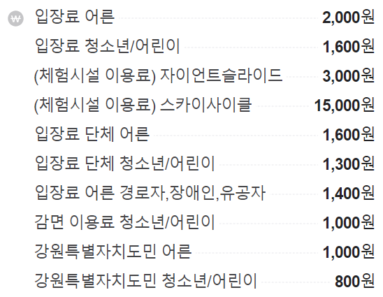동해시 가볼만한곳 베스트 8 추천 5 도째비골 스카이밸리 입장료